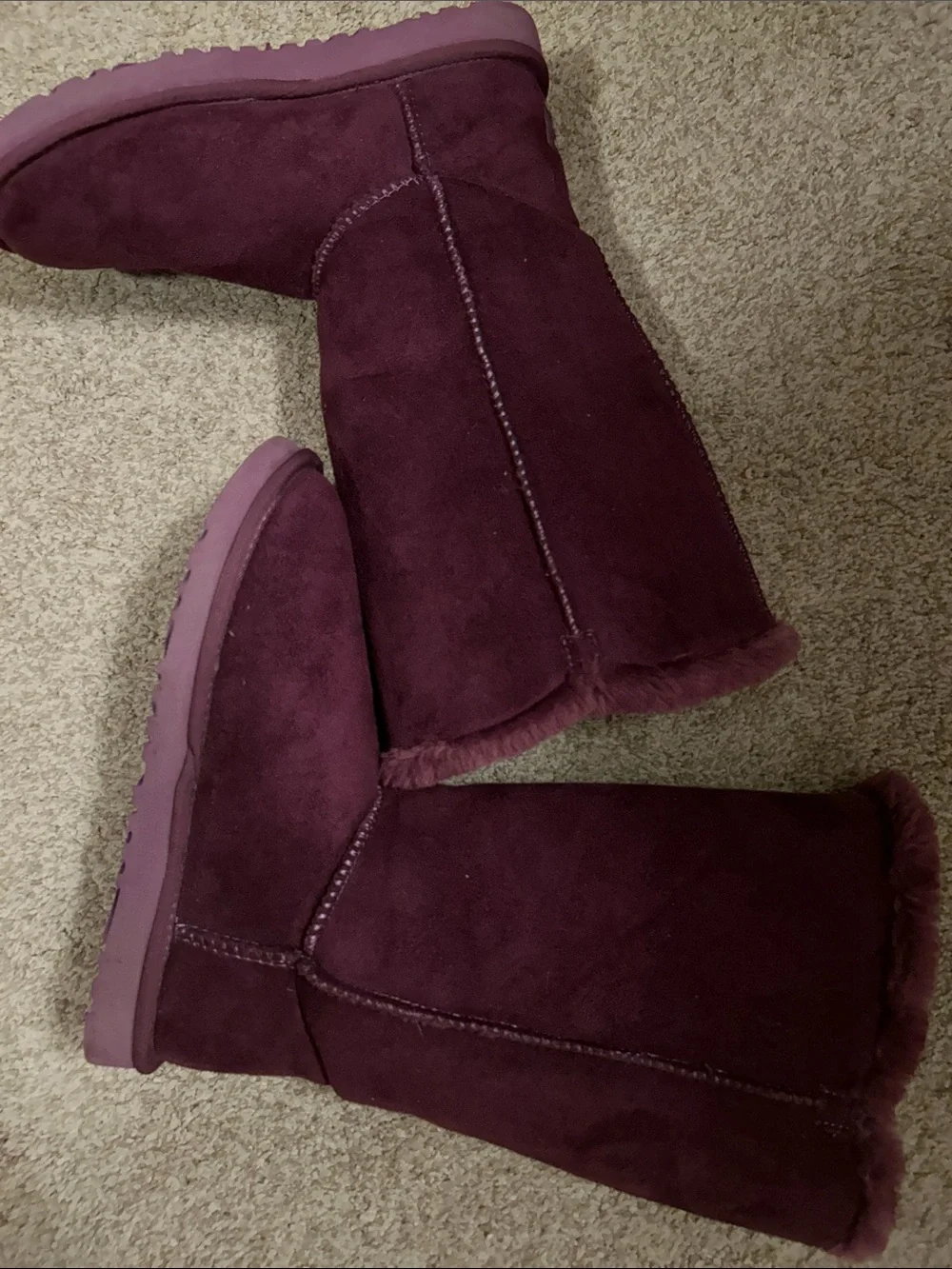 UGG Women's Purple Button-Trim Suede Winter Boots. 9. Perfect condition!